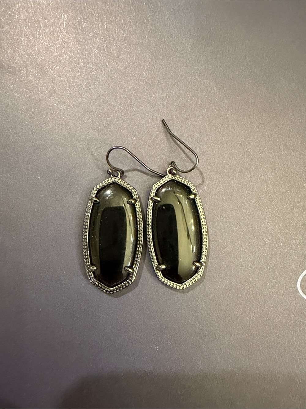 Kendra Scott Black Faceted Glass Drop Earrings